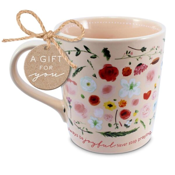 Coffee Cup - Floral Flourish - 1 Thes 5:16-18
