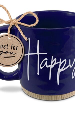 Mug - Powerful Words - Happy - Blue 16 oz
