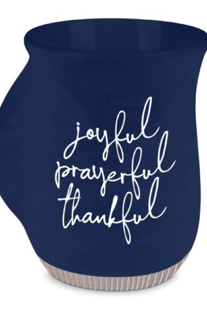 Handwarmer Mug - Joyful Prayerful Thankful - Navy 18 oz