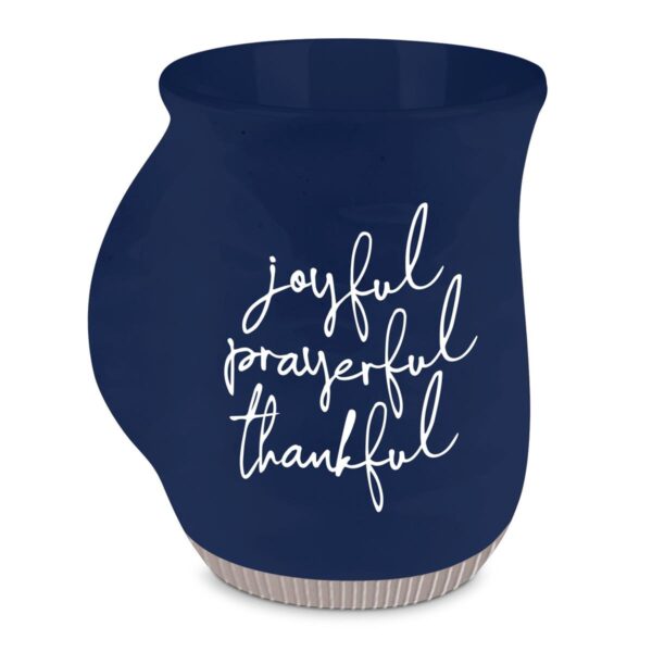 Handwarmer Mug - Joyful Prayerful Thankful - Navy 18 oz