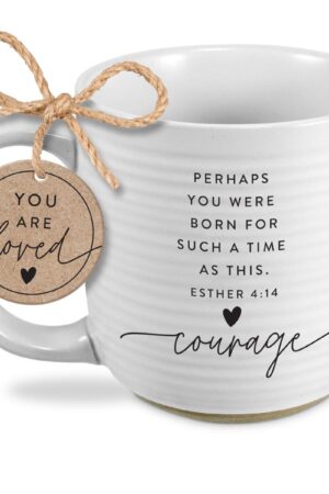 Mug - Hold Onto Hope - Courage - Textured White 20 oz