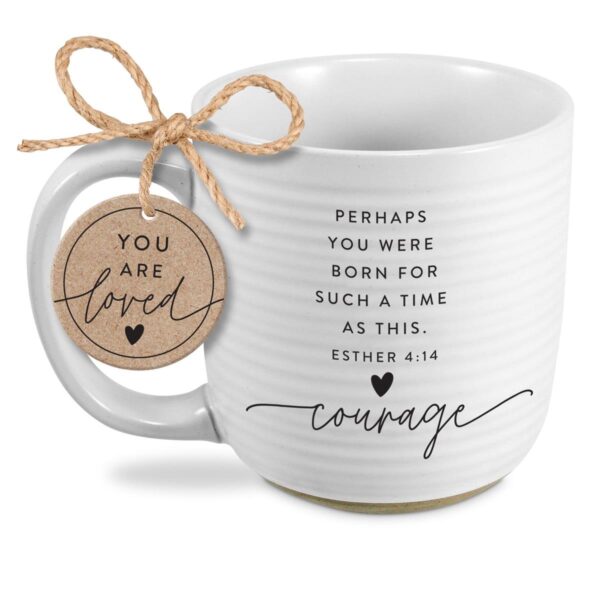 Mug - Hold Onto Hope - Courage - Textured White 20 oz
