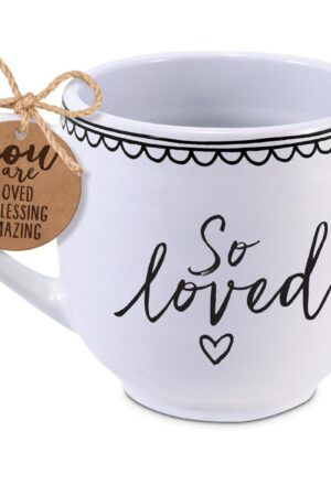 Mug - Artisan Doodles - So Loved - White 18 oz