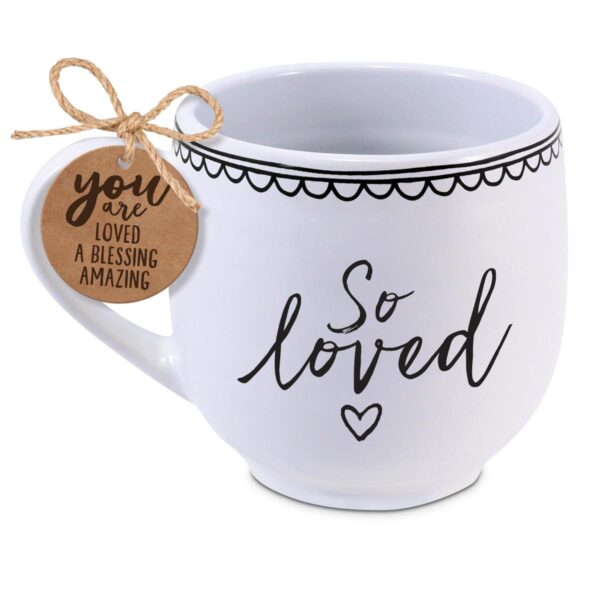 Mug - Artisan Doodles - So Loved - White 18 oz