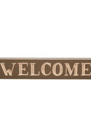Engraved Wood Sign - Welcome - brown