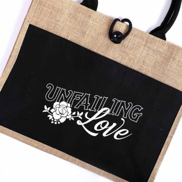 Jute Tote Bag – Unfailing Love - Billede 5