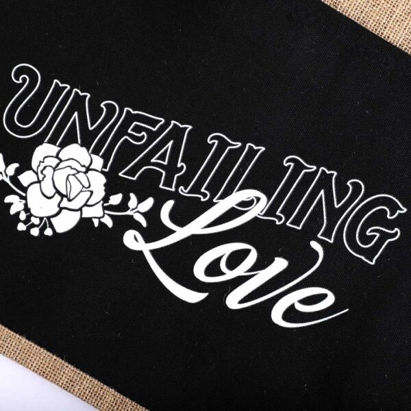 Jute Tote Bag – Unfailing Love - Billede 6