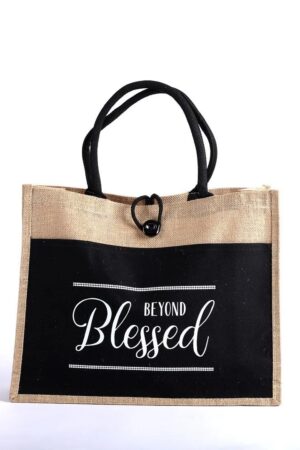 Jute Tote Bag – Blessed