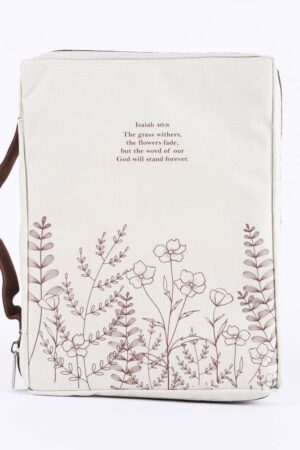 Canvas Bible Cover – Isaiah 40:8 - Wildflowers – Medium
