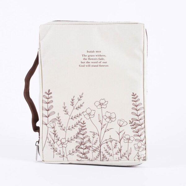 Canvas Bible Cover – Isaiah 40:8 - Wildflowers – Medium