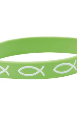 Silicone Bracelet - Fish - Green/White