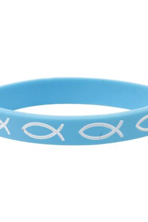 Silicone Bracelet - Fish - Blue/White