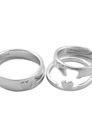 Ring - Silver Plated - Puzzle Ring - Heart - size 10