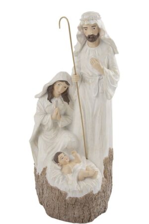 Holy Family - hvid/trælook - 31 cm