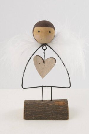 Engel på fod - metal - 15,5 cm