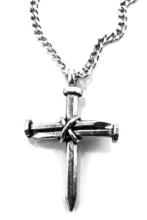 Nail Cross Necklace On 18 Inch Chain