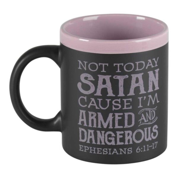 Mug - Not Today Satan - Chalkboard Stoneware