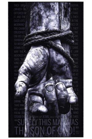 Wall Plaque - Nailed Hand Son Of God - Black