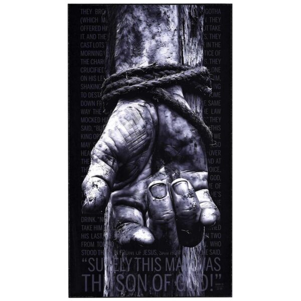 Wall Plaque - Nailed Hand Son Of God - Black
