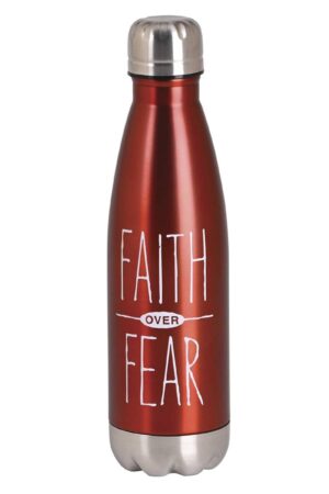 Water Bottle - Faith Over Fear - Red 17 oz