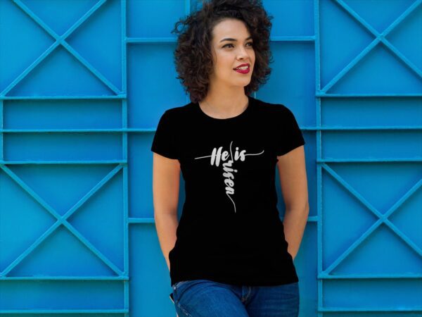 He is risen (bold) - printed t-shirt (women) - Image 3