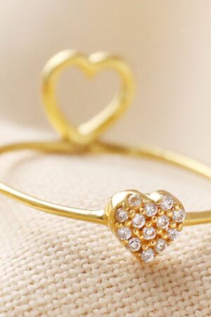 Hidden Heart Ring - S/M (Forgyldt sterling sølv)