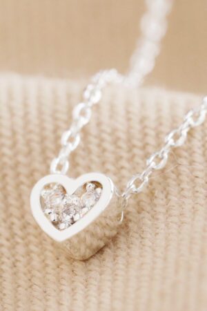 Tiny Crystal Heart Pendant Necklace