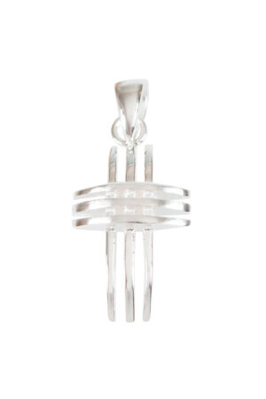 Kors vedhæng med stribedesign - sterlingsølv - 1x2 cm