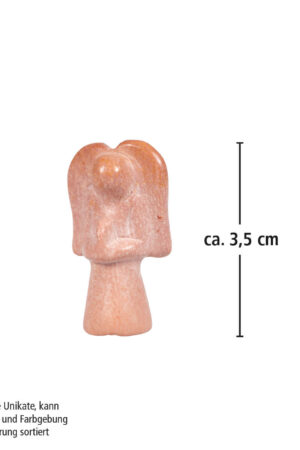 Bedende engel i fedtsten - mini, ca 3,5 cm - rosa